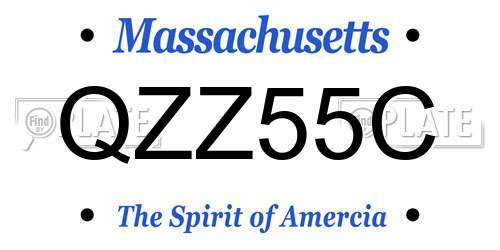QZZ55C Massachusetts License Plate