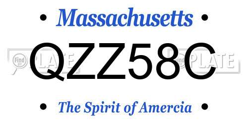 QZZ58C Massachusetts License Plate