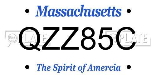 QZZ85C Massachusetts License Plate