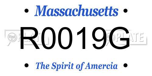 R0019G Massachusetts License Plate