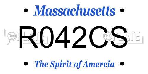 R042CS Massachusetts License Plate