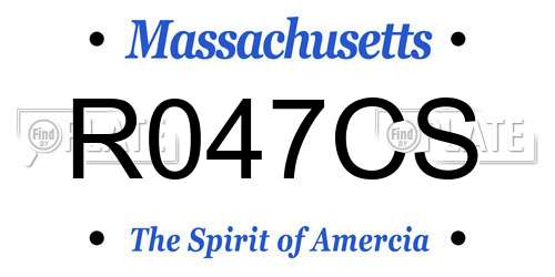R047CS Massachusetts License Plate