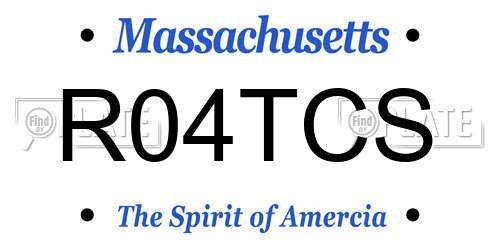 R04TCS Massachusetts License Plate