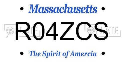 R04ZCS Massachusetts License Plate
