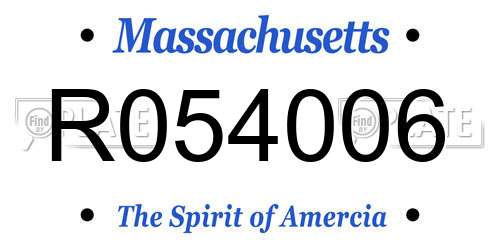 R054006 Massachusetts License Plate