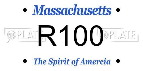 R100 Massachusetts License Plate