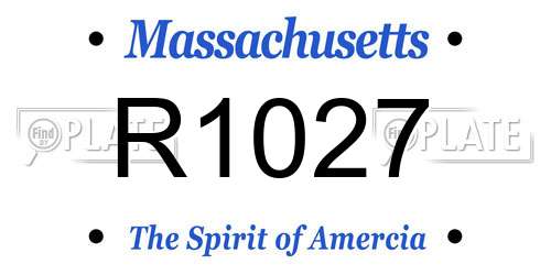 R1027 Massachusetts License Plate