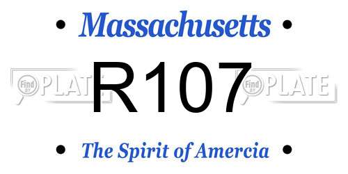 R107 Massachusetts License Plate