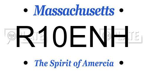R10ENH Massachusetts License Plate