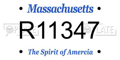 R11347 Massachusetts License Plate