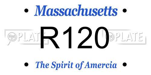 R120 Massachusetts License Plate
