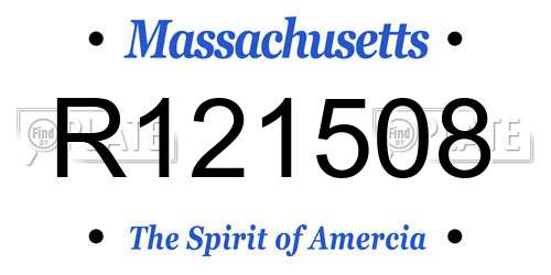 R121508 Massachusetts License Plate