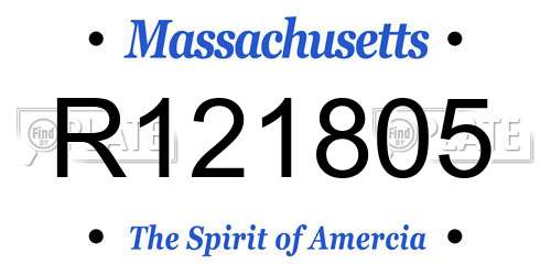 R121805 Massachusetts License Plate