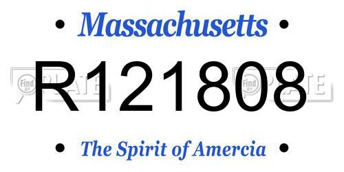 R121808 Massachusetts License Plate