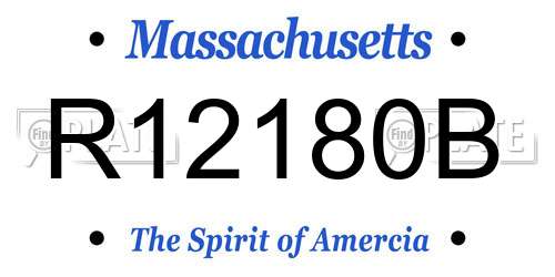 R12180B Massachusetts License Plate