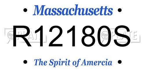 R12180S Massachusetts License Plate