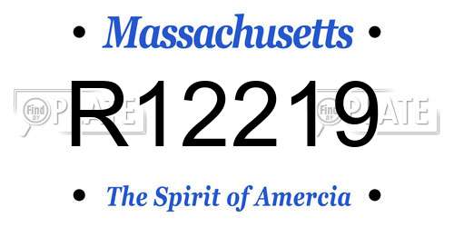 R12219 Massachusetts License Plate