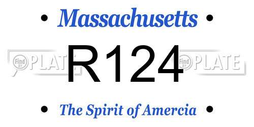 R124 Massachusetts License Plate