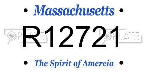 R12721 Massachusetts License Plate