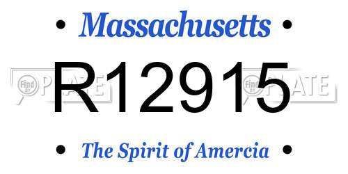 R12915 Massachusetts License Plate