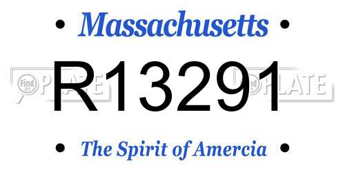 R13291 Massachusetts License Plate