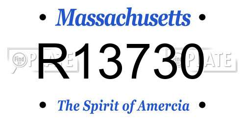 R13730 Massachusetts License Plate