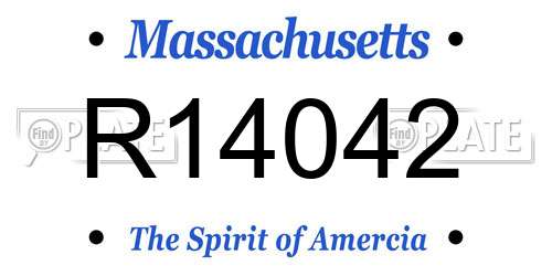 R14042 Massachusetts License Plate