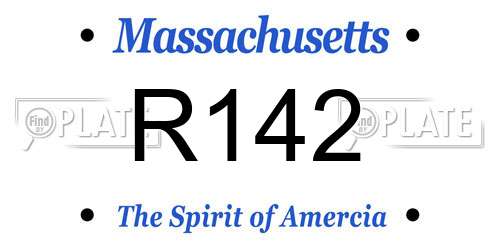 R142 Massachusetts License Plate