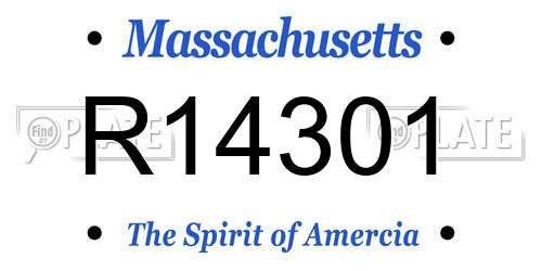 R14301 Massachusetts License Plate
