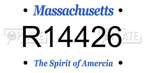 R14426 Massachusetts License Plate