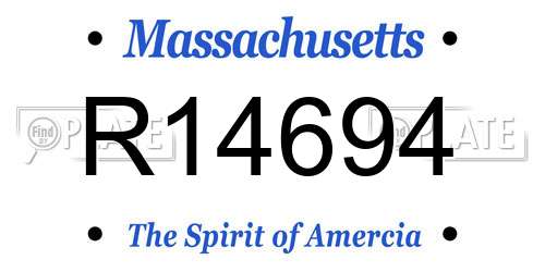 R14694 Massachusetts License Plate