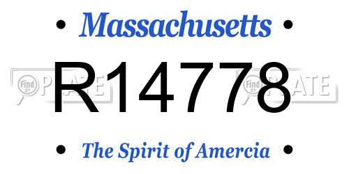 R14778 Massachusetts License Plate
