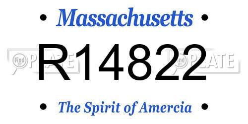 R14822 Massachusetts License Plate
