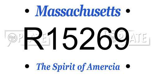 R15269 Massachusetts License Plate