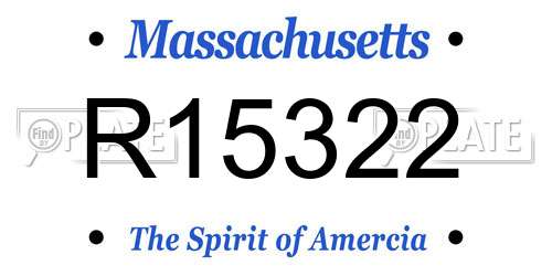 R15322 Massachusetts License Plate