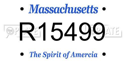 R15499 Massachusetts License Plate