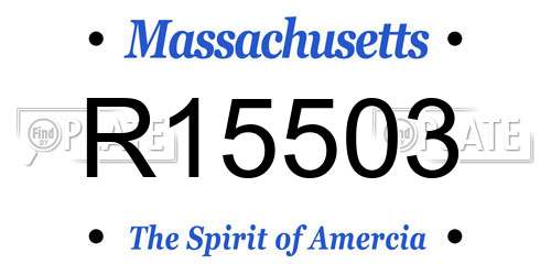 R15503 Massachusetts License Plate