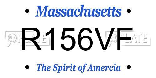R156VF Massachusetts License Plate