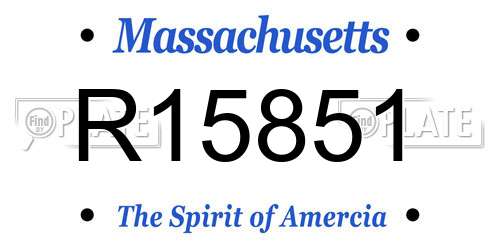 R15851 Massachusetts License Plate