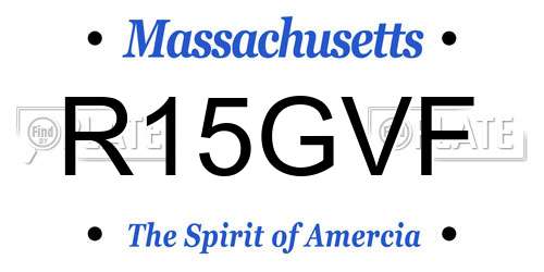 R15GVF Massachusetts License Plate