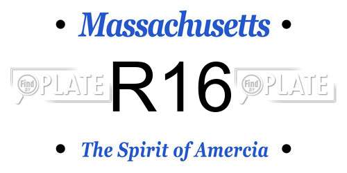R16 Massachusetts License Plate