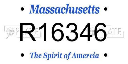 R16346 Massachusetts License Plate
