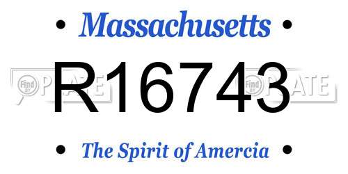 R16743 Massachusetts License Plate