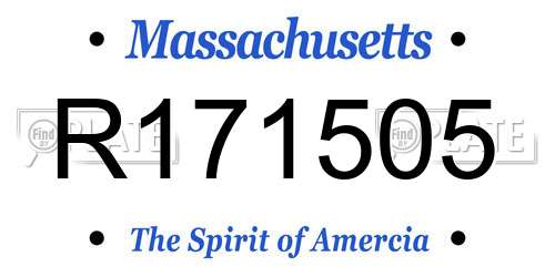 R171505 Massachusetts License Plate