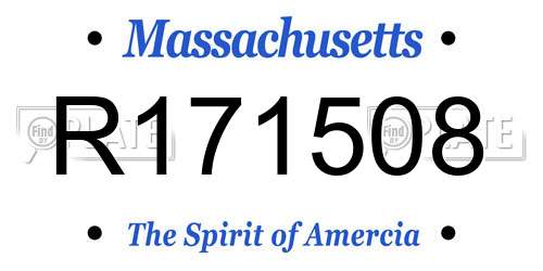 R171508 Massachusetts License Plate