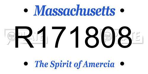 R171808 Massachusetts License Plate