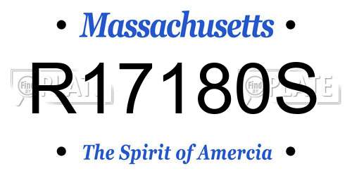 R17180S Massachusetts License Plate