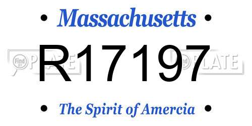 R17197 Massachusetts License Plate
