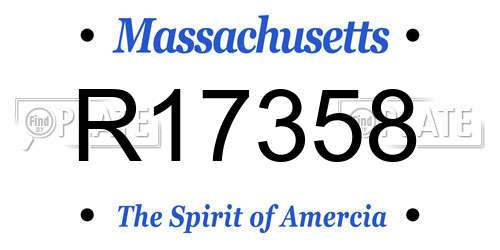 R17358 Massachusetts License Plate