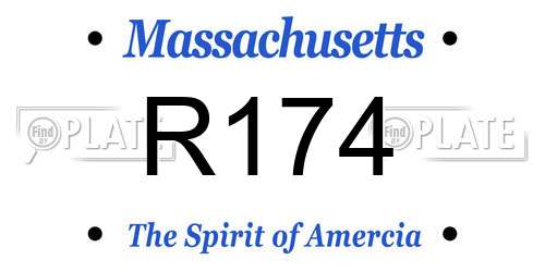 R174 Massachusetts License Plate